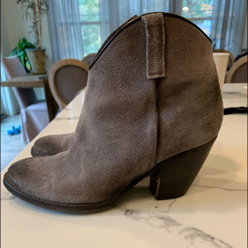 Bought in Paris suede booties